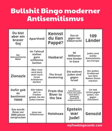 bullshit bingo antisemitismus
