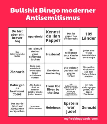 bullshit bingo antisemitismus